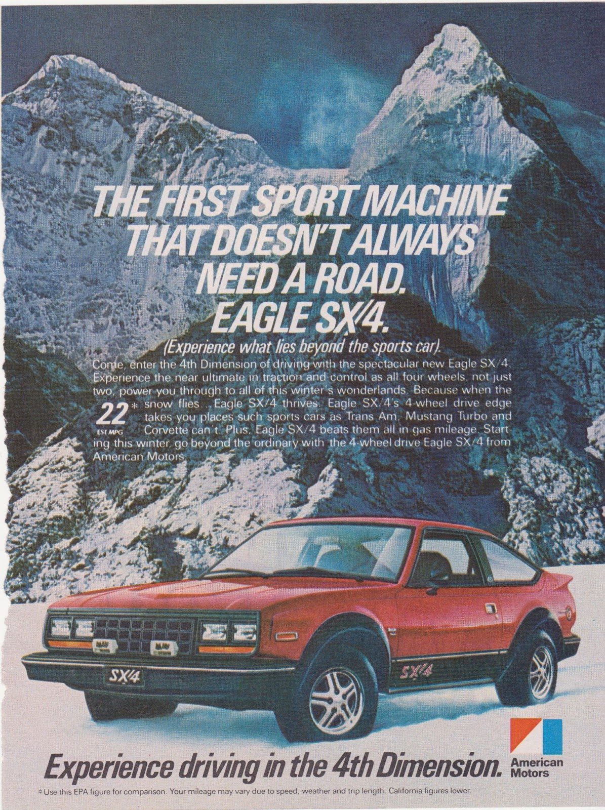 AMC ad: the first sport machine that doesn't always need a road