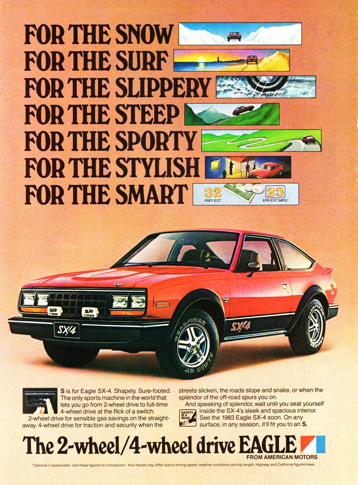AMC ad: for the snow, for the surf, for the slippery, for the steep