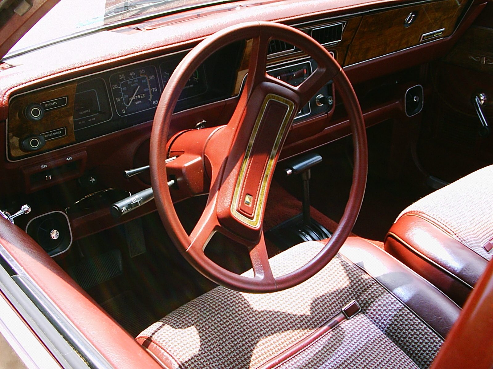 Wagon interior in burgundy